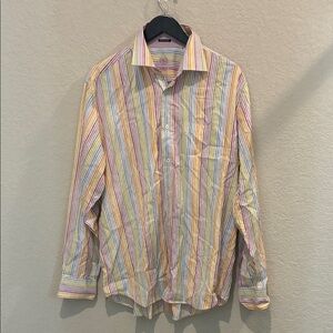 Bugatchi Men's Pastel Multistripe Button-Down Shirt